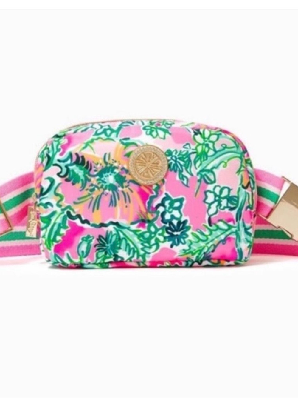 Lilly Pulitzer pink floral mini crossbody bag